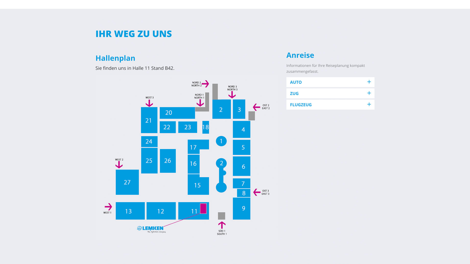 Hallenplan und Anreise