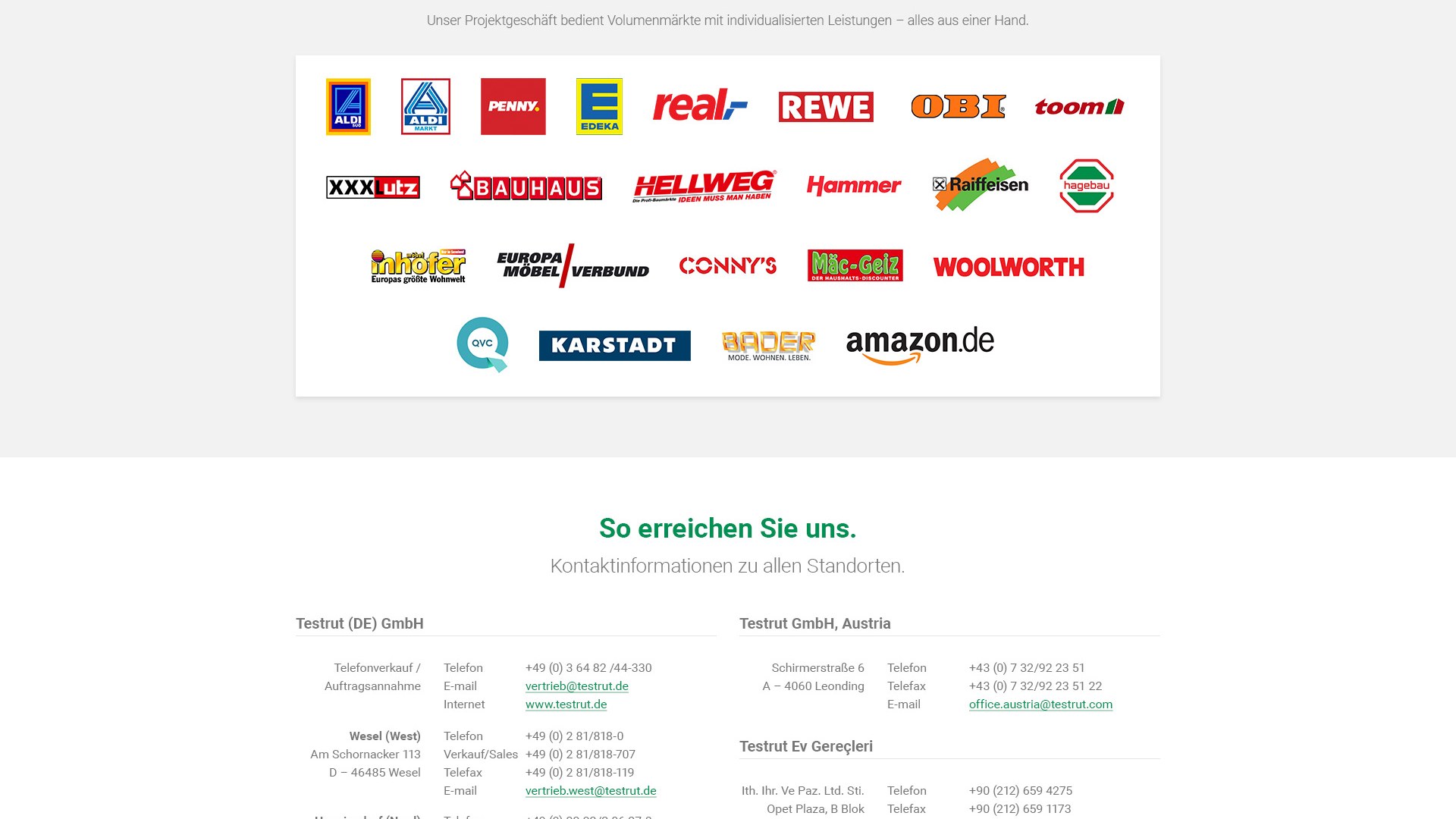 Handelsreferenzen und Standorte